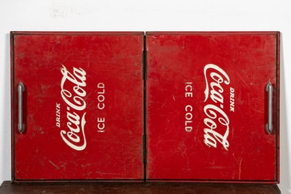 A Pair of Doors from a Vintage Coca-Cola Refrigerator