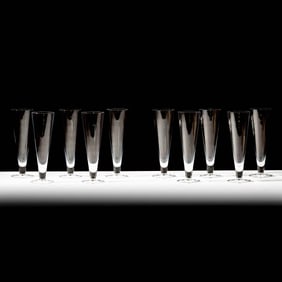 Ten Tiffany and Co. Crystal Pilsner Glasses