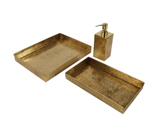 Three Pigeon and Poodle Brass Bath Articles
