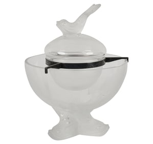 A Lalique Igor Crystal Caviar Serving Bowl