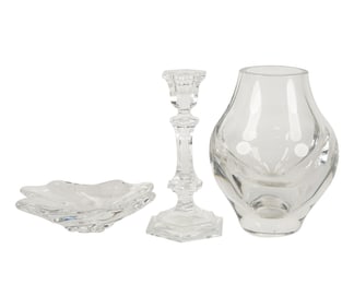 Three Baccarat Crystal Table Articles