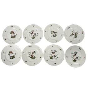 Eight Raynaud Ceralene Limoges Porcelain Dinner Plates