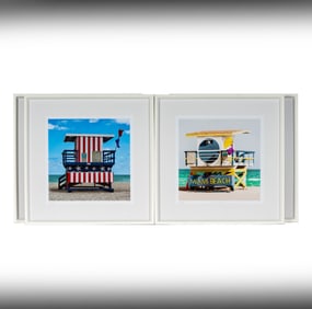 A Set of Four Miami Lifeguard Photographic Prints
