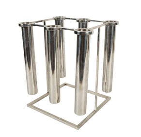 A Modernist Chromed Metal Six-Light Candelabra