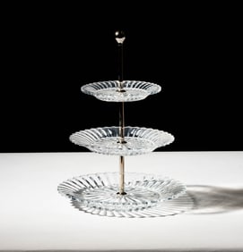 A Baccarat Mille Nuits Crystal Pastry Stand