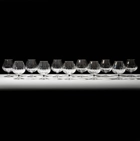 12 St. Louis Caton Crystal Brandy Snifters