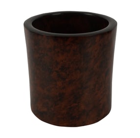 A Chinese Carved Hardwood Brush Pot