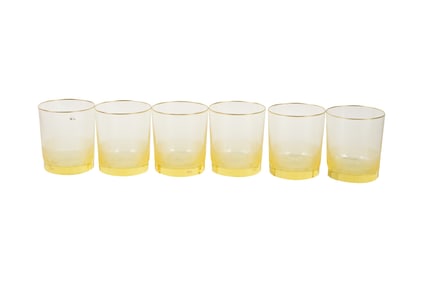 Six Moser Yellow Royal Crystal Tumblers