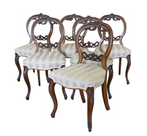 A Set of Six Balloon Back Side Chairs