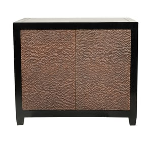 A Robert Kuo Black Lacquered Side Cabinet