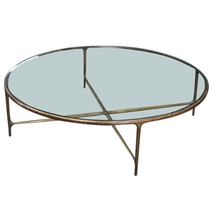 A Restoration Hardware Thaddeus Round Coffee Table