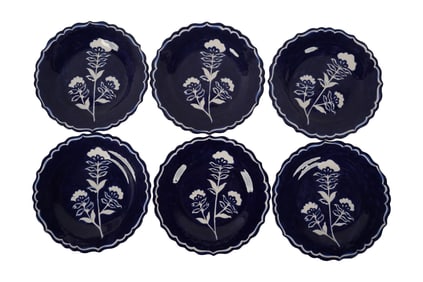 Six Rebecca De Ravenel Turkish Floral Dinner Plates