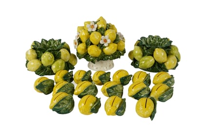 A Group of Italian Ceramic Lemon Motif Table Articles