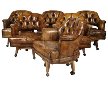 A Set of Six Monteverdi-Young Swivel Game Chairs