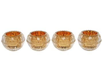Four Baccarat Mille Nuits Crystal Votive Candle Holders