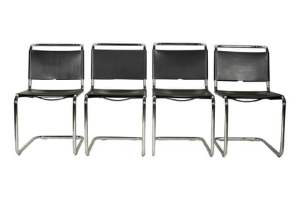 A Set of Four Dining Chairs in the Style of Mies van der Rohe