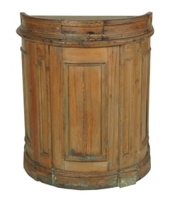 A Pine Demilune Pedestal