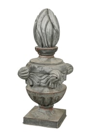 A Large Metal Flambeau Finial