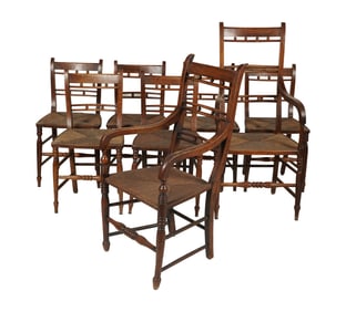 A Set of Eight Provincial Dining Chairs