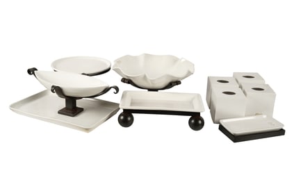 A Group of Jan Barboglio Porcelain Tablewares
