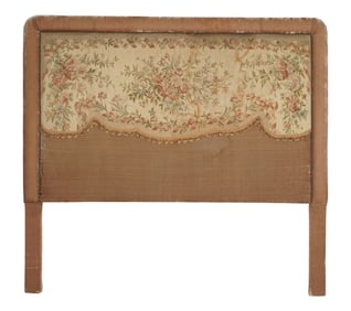 A Tapestry and Mohair Upholstered Headboard
