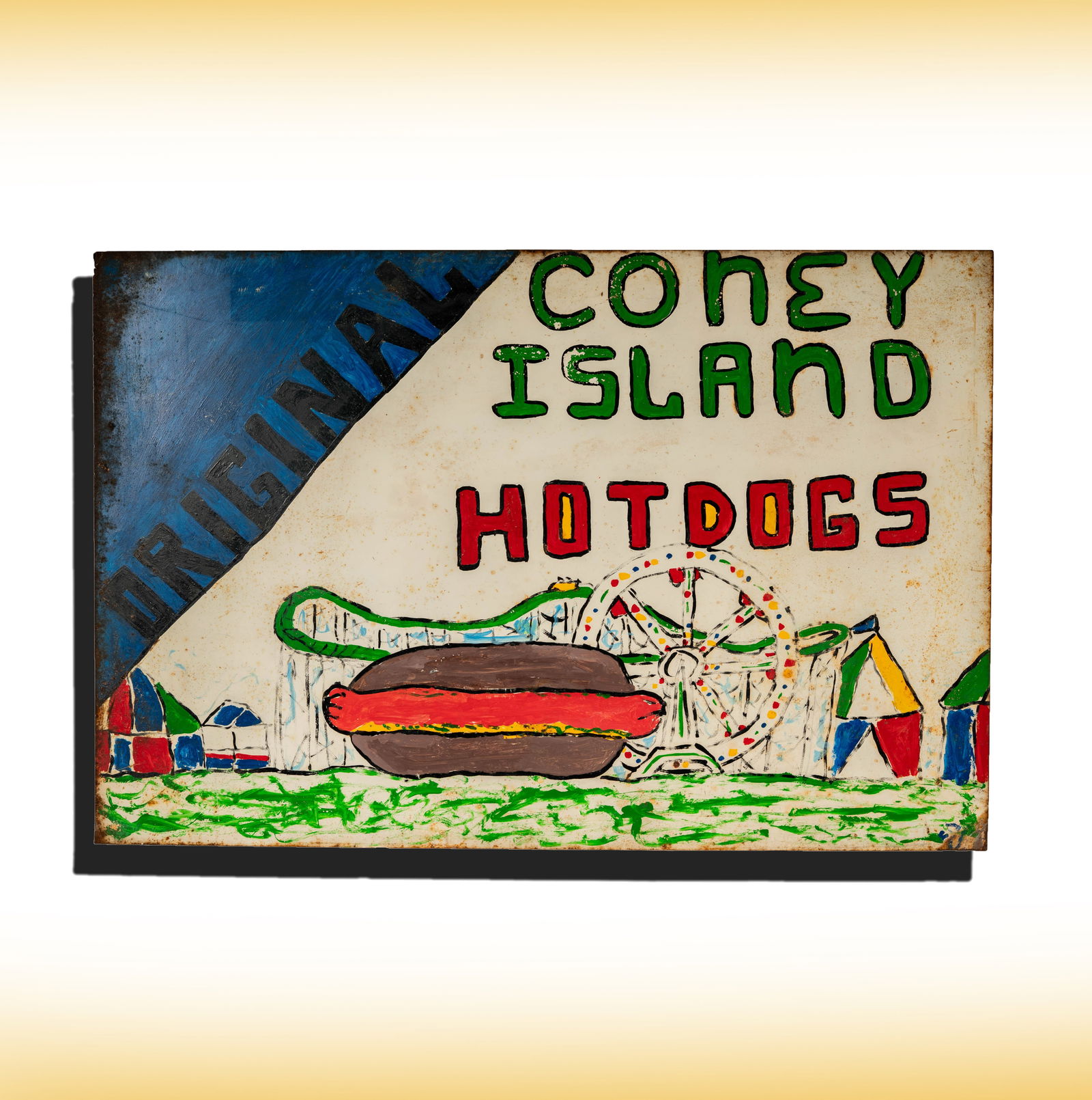 An Original Coney Island Hot Dogs Sign (1 of 10)