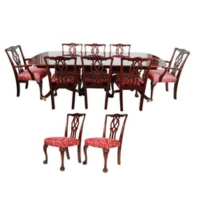 A Kindel Chippendale-Style Mahogany Dining Set