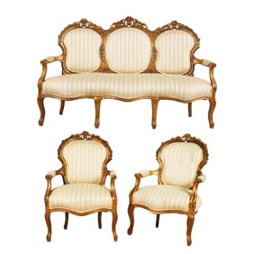 A Rococo Revival Giltwood Salon Suite