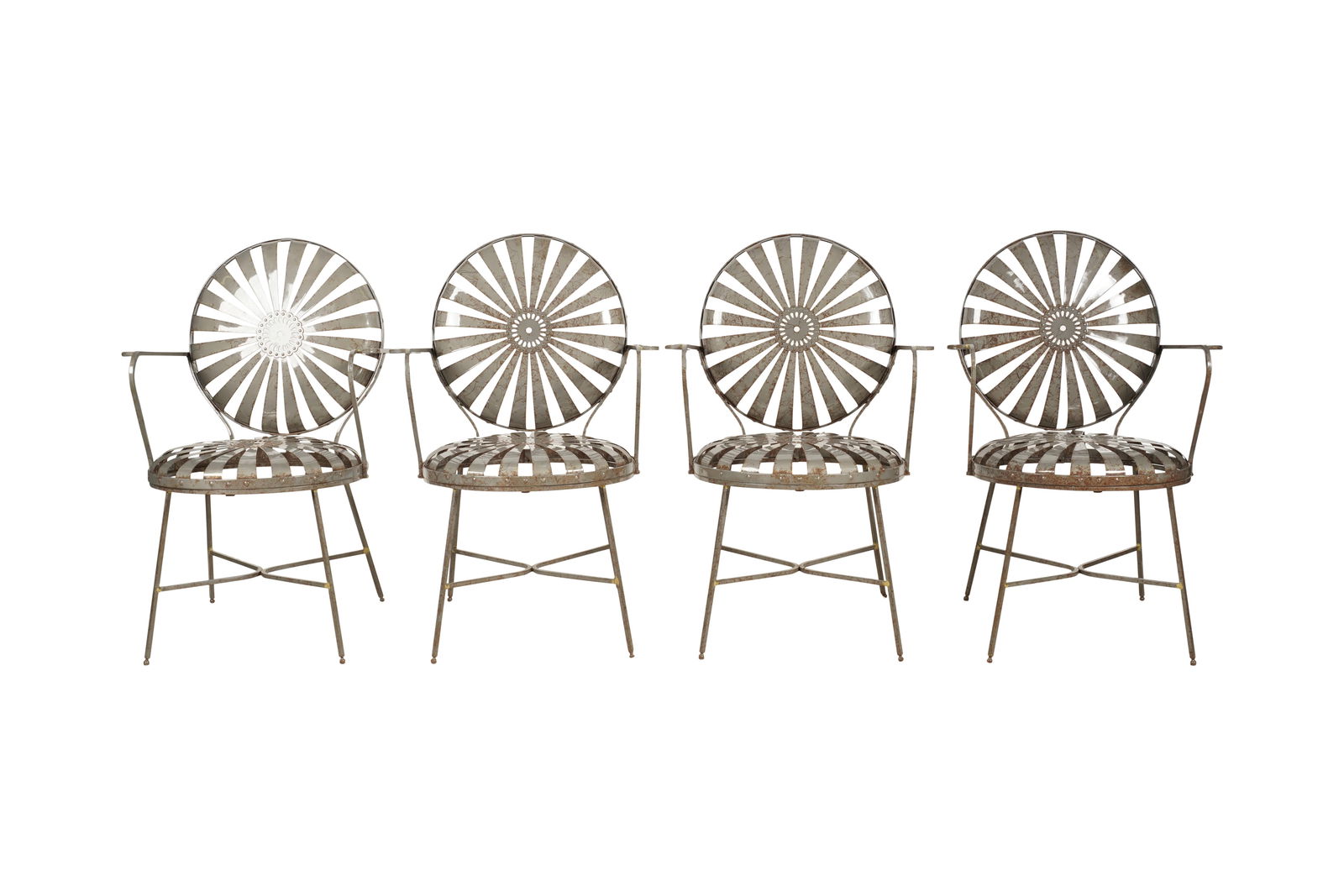 A Set of Four Francois Carre-Style Sunburst Patio Chairs (1 of 11)