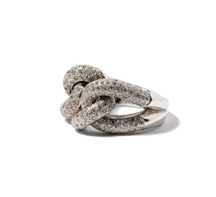 14 Karat White Gold and Diamond Ring
