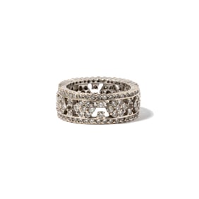 18 Karat White Gold and Diamond Band Ring