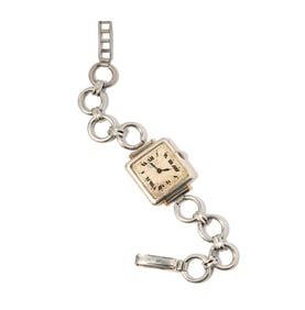 Silver-tone Square Faced Watch