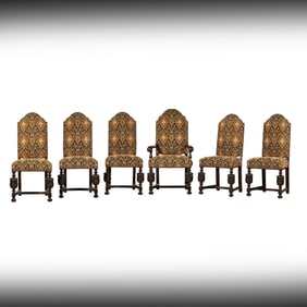 A Set of Six Elizabethan-Style Dining Chairs