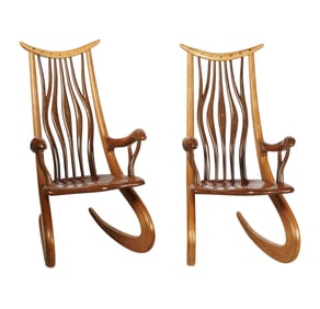 Steven Spiro (B. 1949): Pair of Sculptural Rocking Chairs
