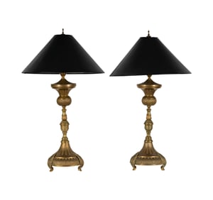 A Pair of Brass Table Lamps