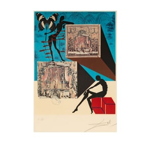 After Salvador Dali, 1904-1989, Dressed in the Nude in a Surrealistic Fashion