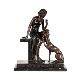 An Art Nouveau-Style Bronze Figure
