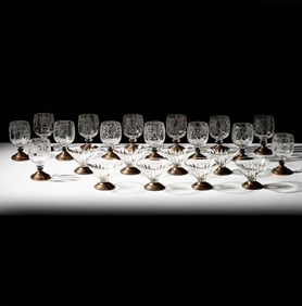 A Group of Sterling-Mounted Glasses