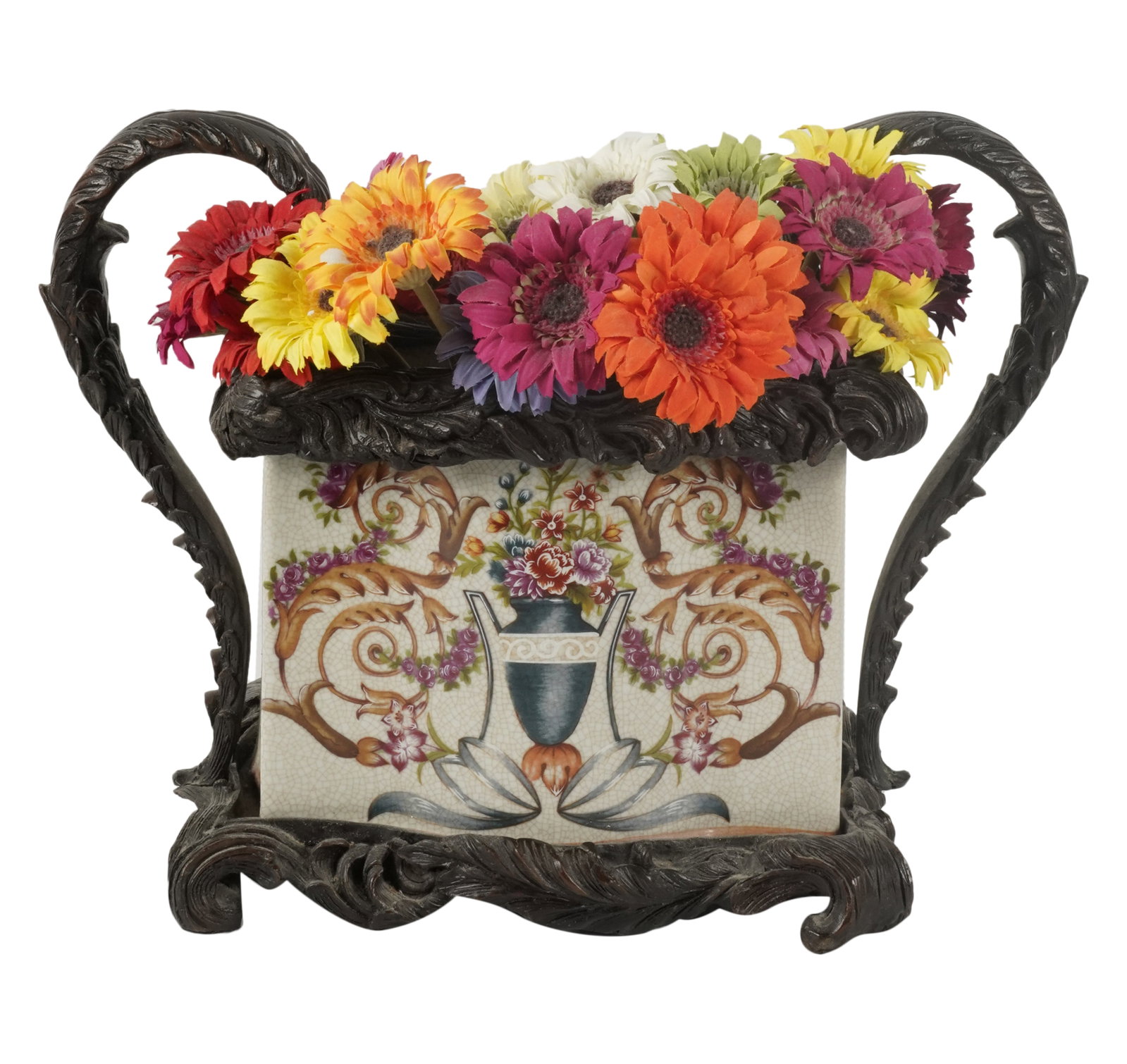 A Bronze-Mounted Porcelain Jardiniere: unmarked 12 x 16 1/2 x 9 in. (30.5 x 41.9 x 22.9 cm.) Notes: This item does not qualify for in-house shipping. Please see our preferred shippers list for quotes or arrange for local pickup. https://ww