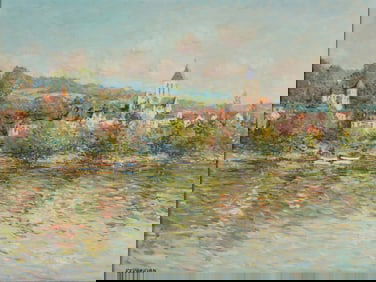 Jean Kevorkian, B.1933, Vetheuil - Vu de Lavacourt