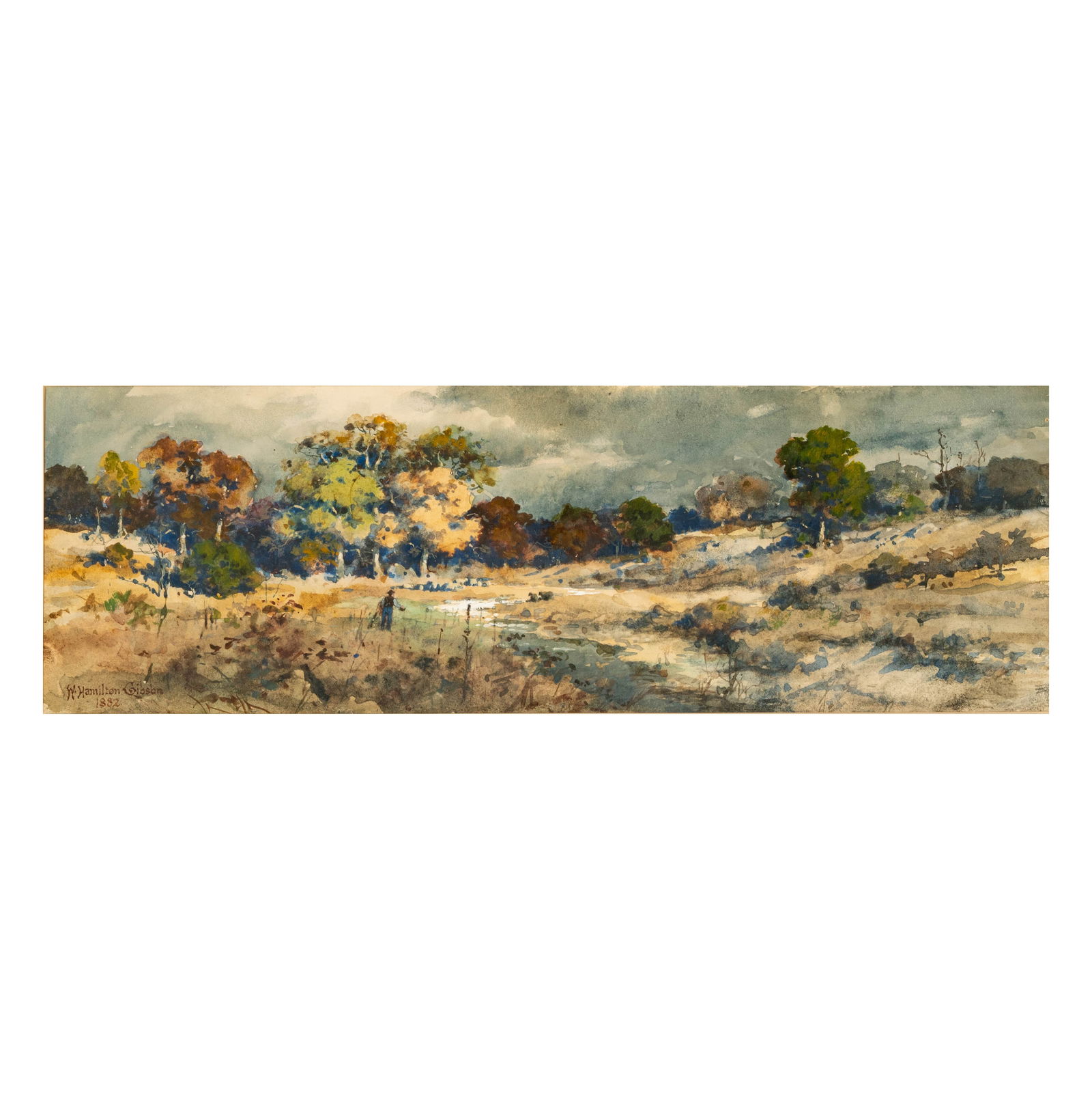 William Hamilton Gibson, 1850-1896, Man in River Landscape (1 of 7)