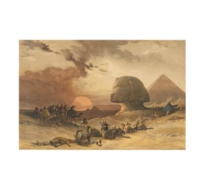 After David Roberts, 1796 - 1864, Approach of the Simoom, Desert of Gizeh