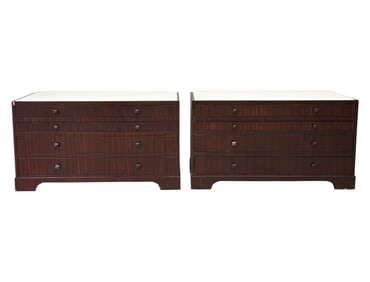 A Pair of Stone-Top Chests of Drawers