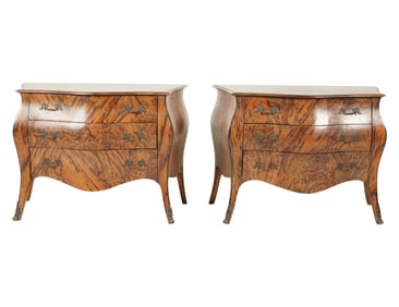A Pair of Italian Bombe Commodes