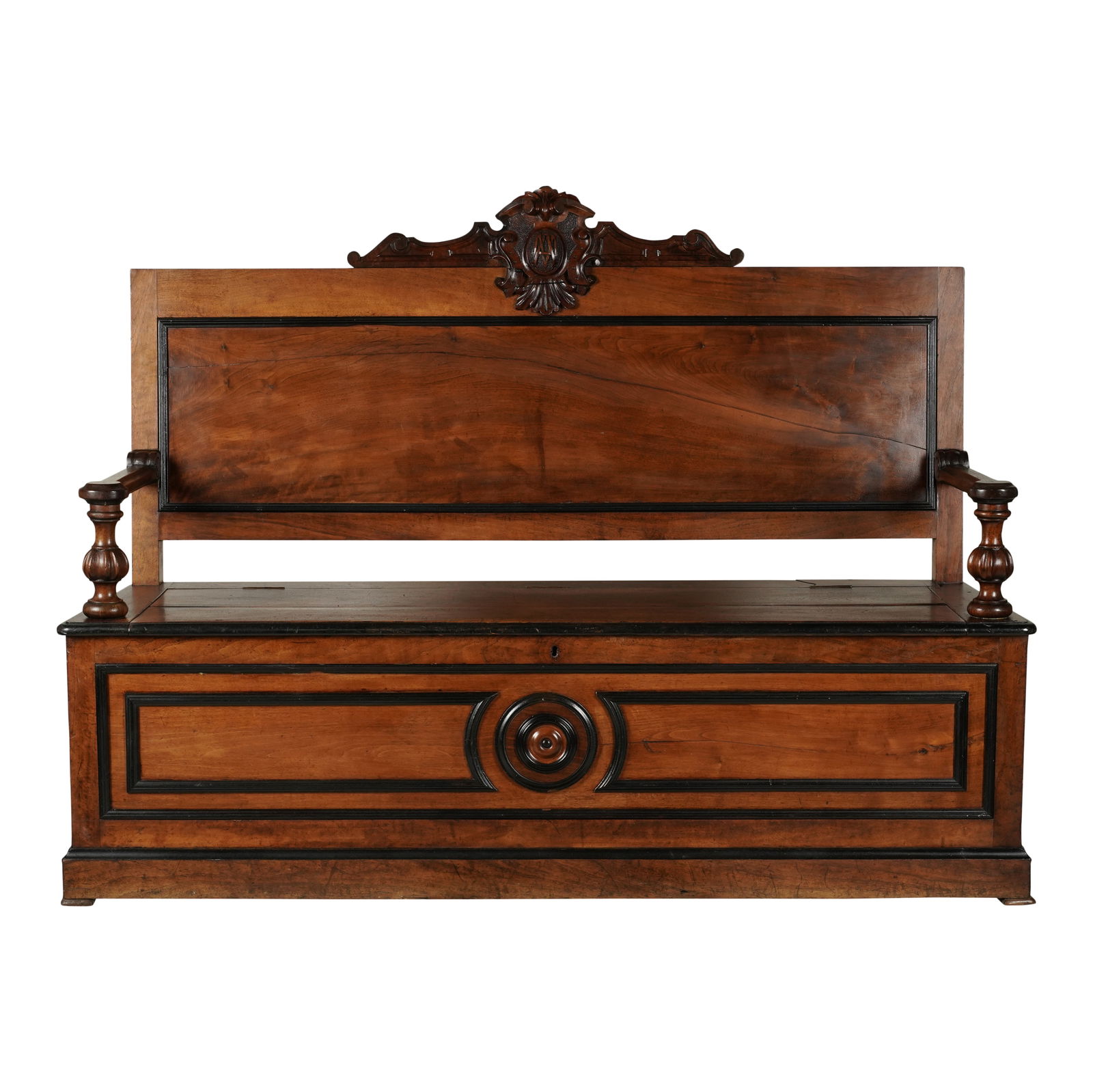 A Walnut and Ebonized Storage Bench (1 of 13)