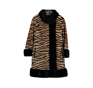 A Vintage Dyed Leather Faux Zebra Coat