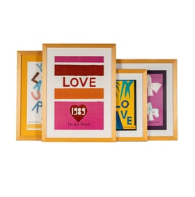 Four Vintage Framed Yves Saint Laurent Love Posters
