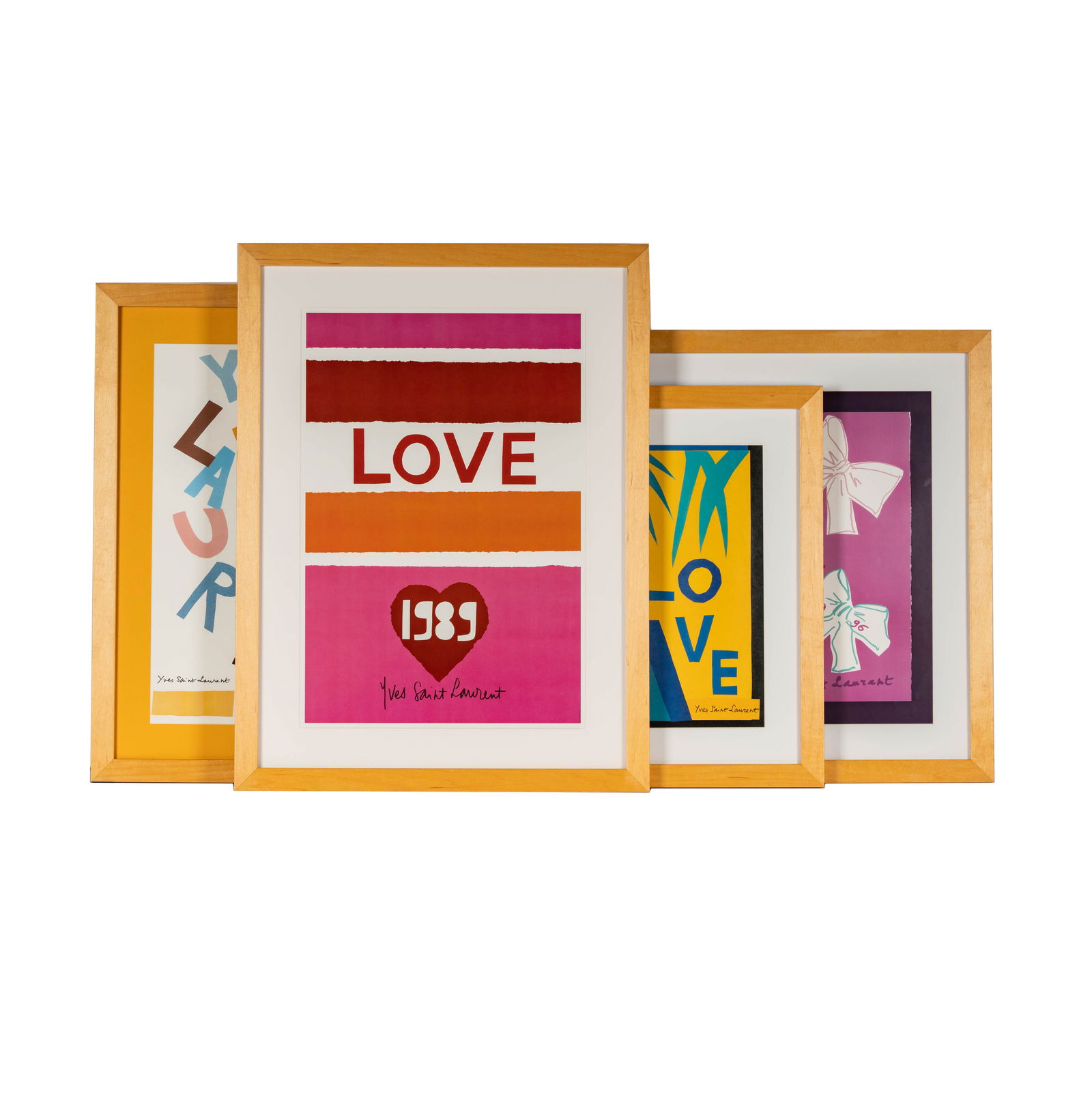 Four Vintage Framed Yves Saint Laurent Love Posters (1 of 13)