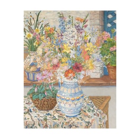 John Powell, B. 1930, Still Life on the Veranda