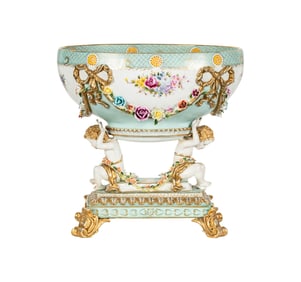 A Large German Porcelain Figural Planter